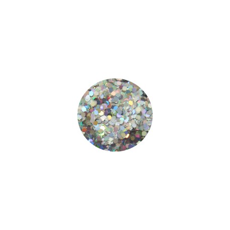 Hexagon Glitter 20G: Silver Laser