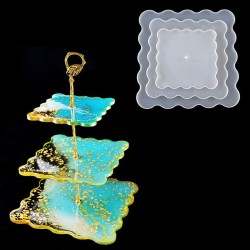 Moule De Support De Plateau En Résine,3 Niveaux carré