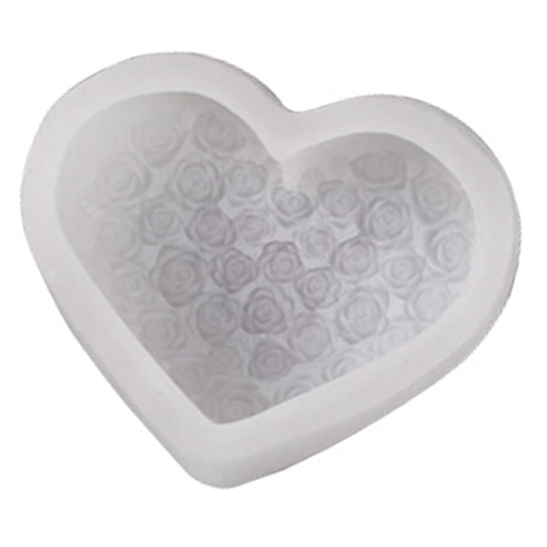 Moule en silicone de cœur de rose