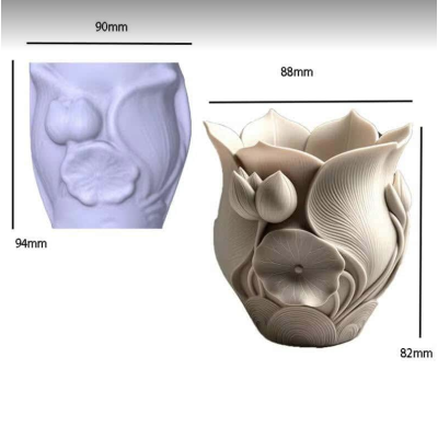 Moule pot texturé de fleur...