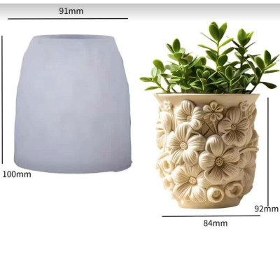 Moule pot texturé de fleur