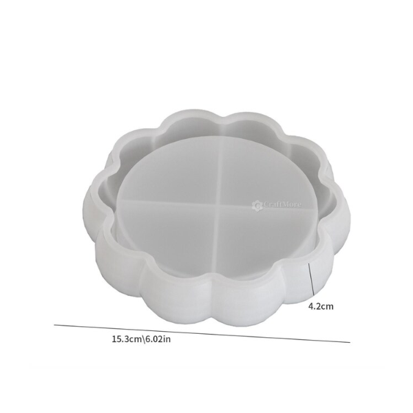 Moule en silicone pour plateau à bords bulles