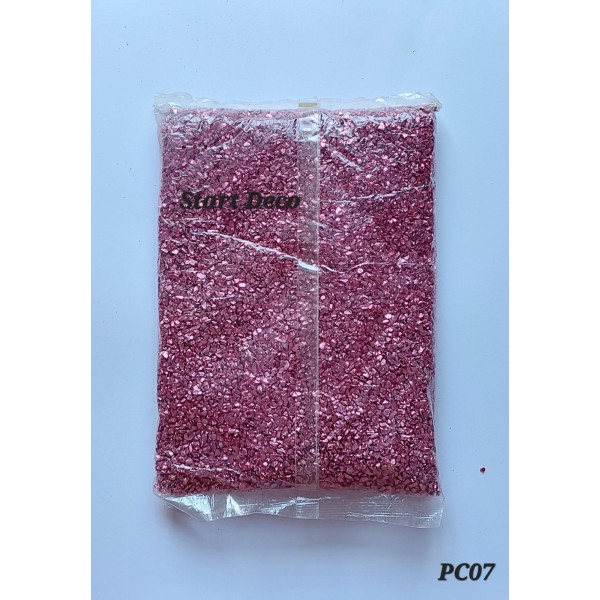 Rose fuchsia 450 gr Pierres  concassées métalliques