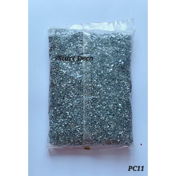 Vert olive  450 gr Pierres concassées métalliques