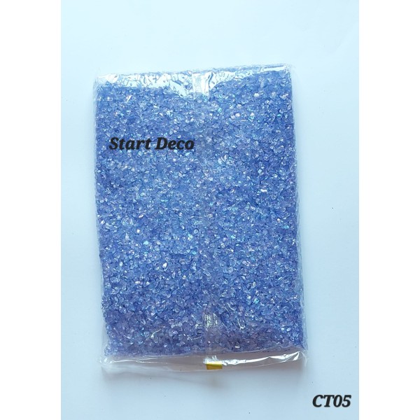 Bleu  450 gr Ref : CT05  Pierres de verre concassées transparent