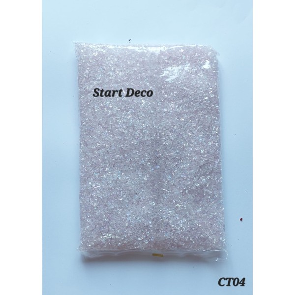 ROSE  450 gr Ref : CT04   Pierres de verre concassées transparent