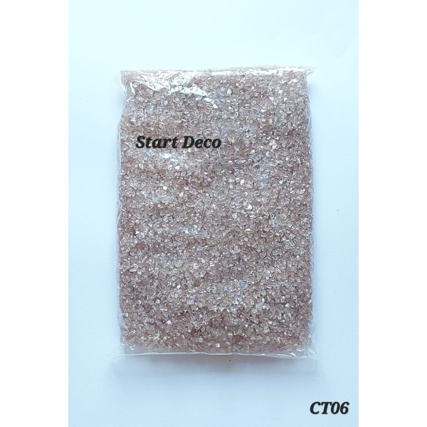 Beige 450 gr Ref : CT05  Pierres de verre concassées transparent