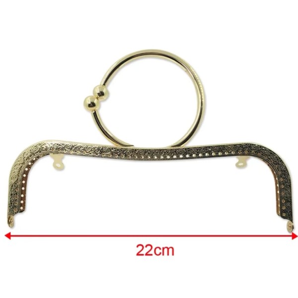 Fermoire sac à main 16 cm  argent en métal