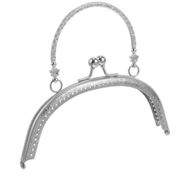 Fermoire 16 cm sac à main argent en métal