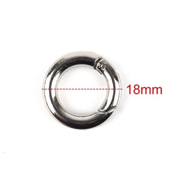 lot de 4  Boucles argent 1.8 mm  à Anneau Métallique avec Ressort