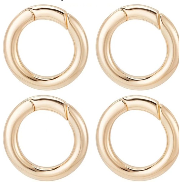 Lot de 4 anneaux doré 1.8 mm à Anneau Métallique avec Ressort
