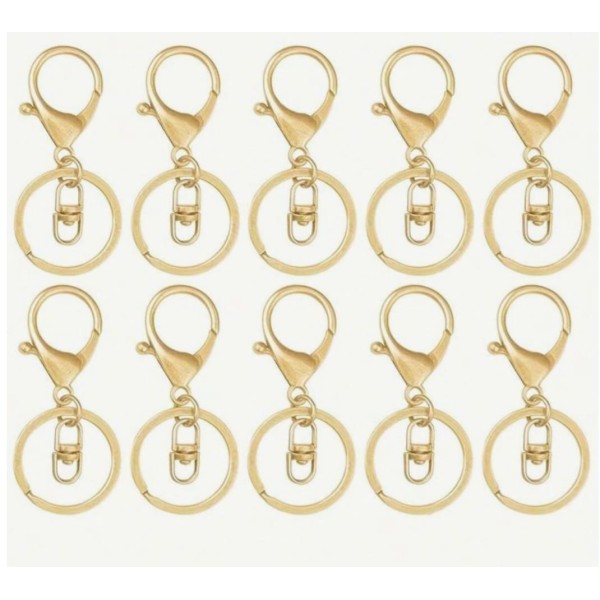 Set de 10 porte - clés doré avec accroche