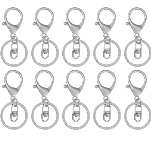 Set de 10 Porte- clés avec accroche argent