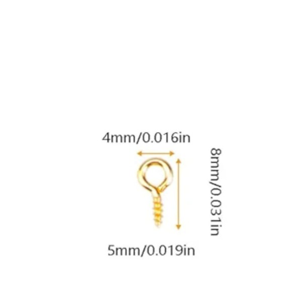 Lot de 10 mini œillets à visser en métal (doré)