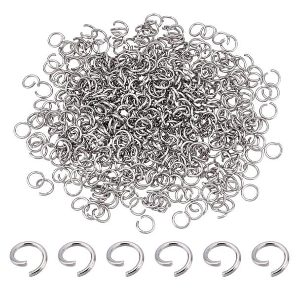 Anneaux ronds 7mm (argent) 60 pièces