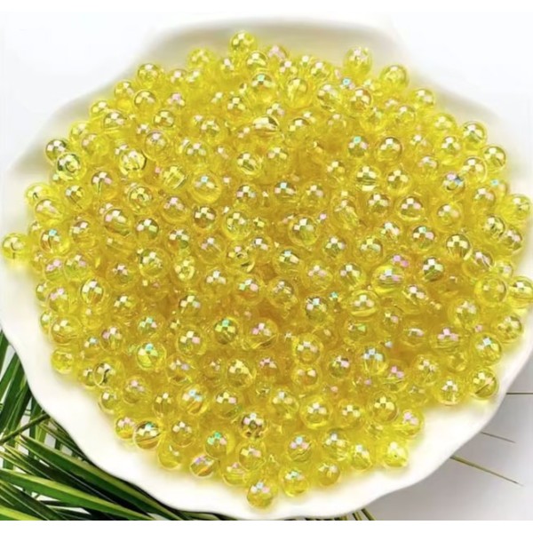 Perles jaune clair changeant 8 MM Réf :PC04