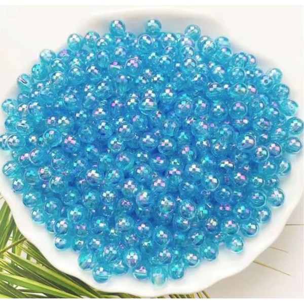 Perles  bleu clair changeant 8 MM Réf :PC09