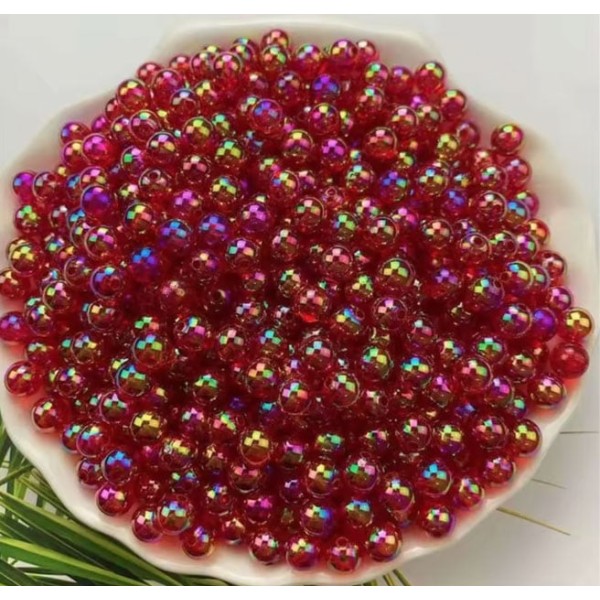 Perles rouge changeant 8 MM Réf :PC12