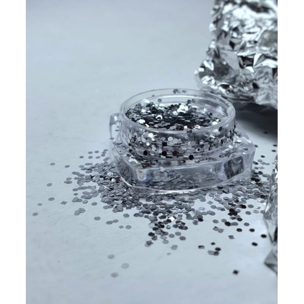 Sachet 25gm paillette doré  forme hexagone holographique