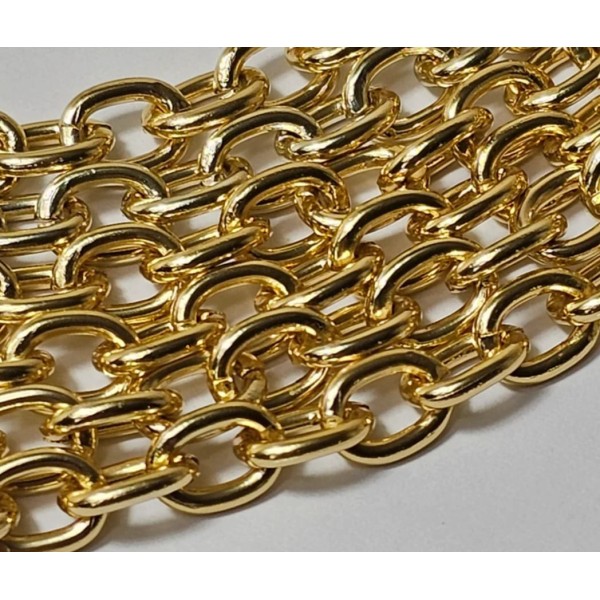 Chaînes bandoulière (11/13mm) maille forçat en or 120 cm