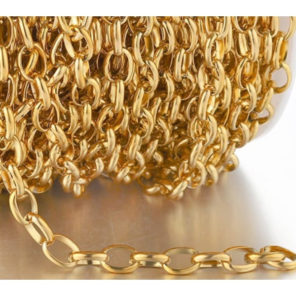 Chaînes bandoulière (8/6mm) maille forçat en or 1m20 cm