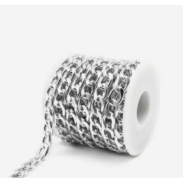 Chaînes 1m à gros maillons argent