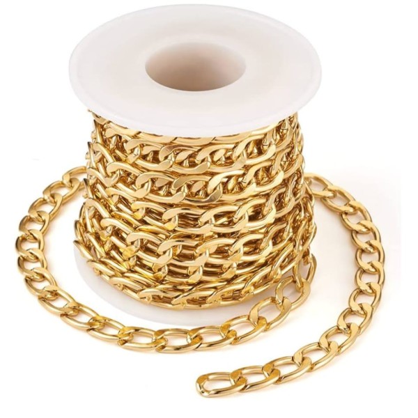 Chaînes 1m cubaine doré 13.5/8mm