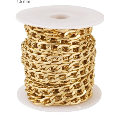 Chaînes 1m cubaine doré 16/10