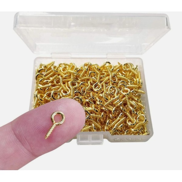 Boite clous d'oeil 300 pièces dorés  (10mm/2.5mm)