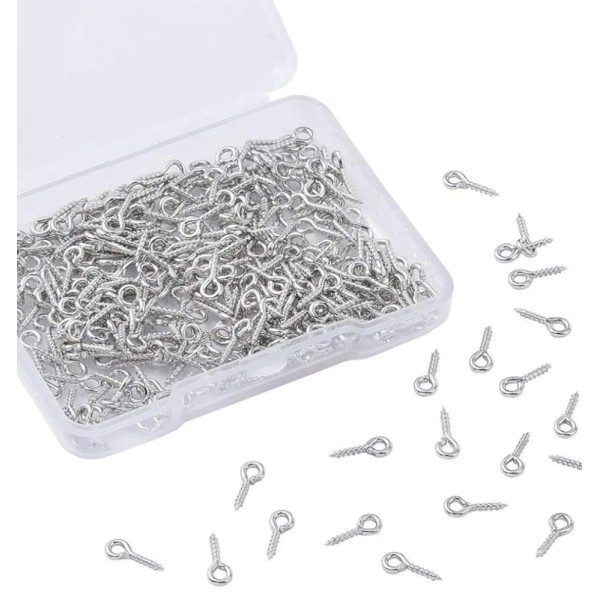 Boite clous d'oeil 300 pièces  argent (10mm/2.5mm)