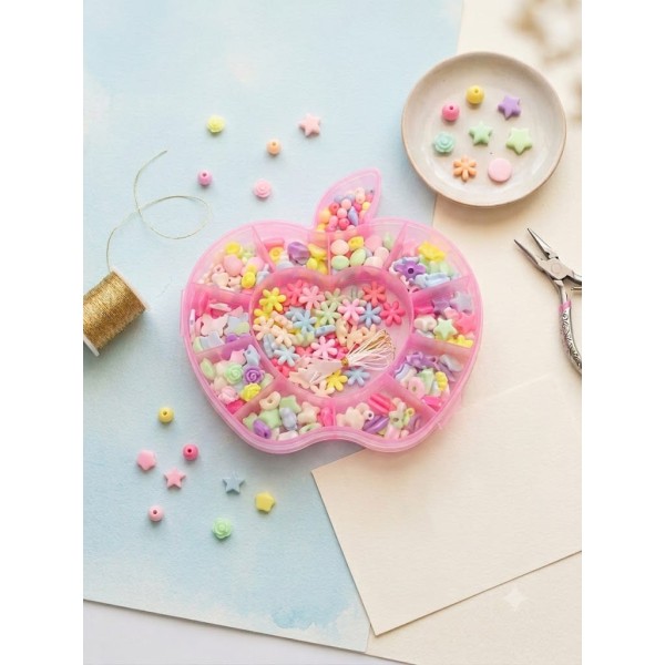 kit bijoux boite forme pomme rose