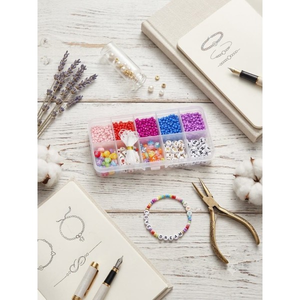 kit bijoux boite forme rectangulaire varié