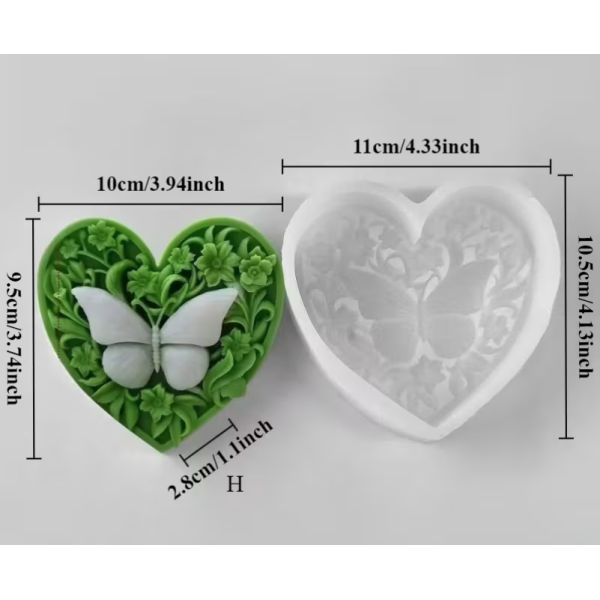 Moule en silicone 3D en forme de cœur