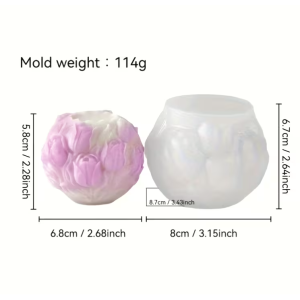 Moule en silicone – Pot rond décoratif
