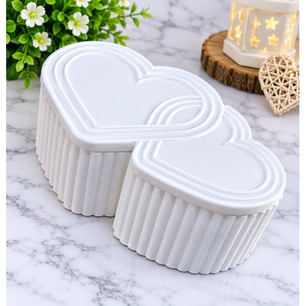 Boite doucle coeur avec couvercle